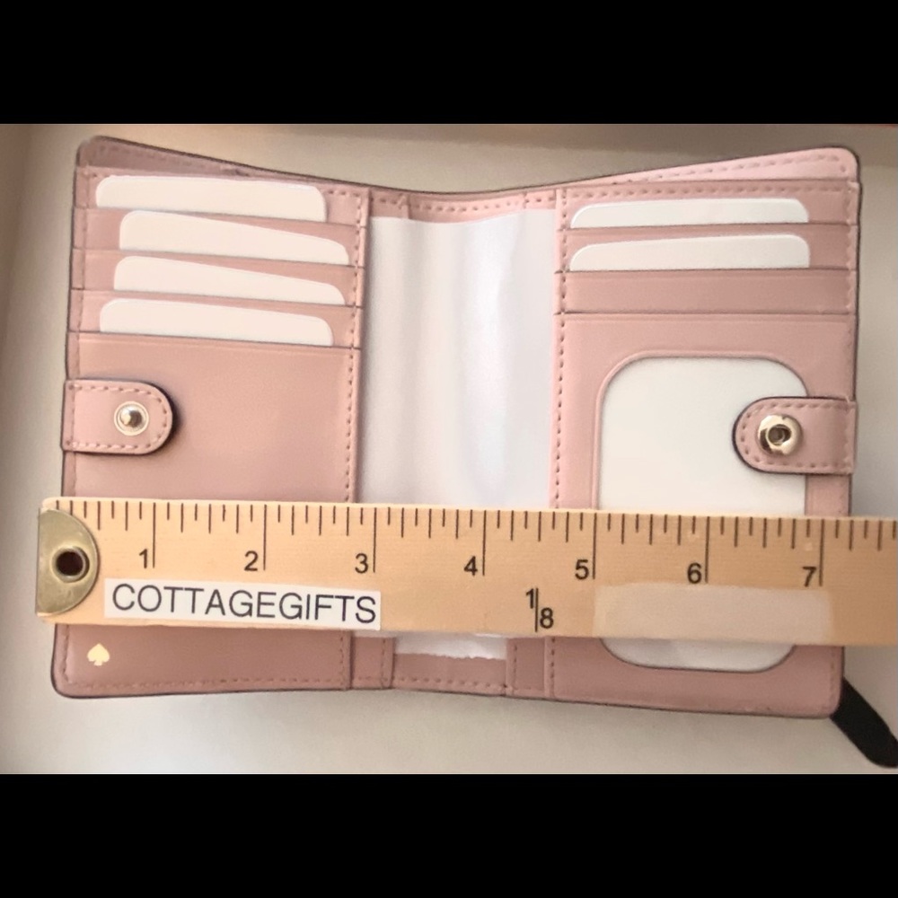 Kate Spade New Med Slim Bifold Wallet pink & black - Picture 4 of 13